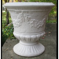 White concrete planter